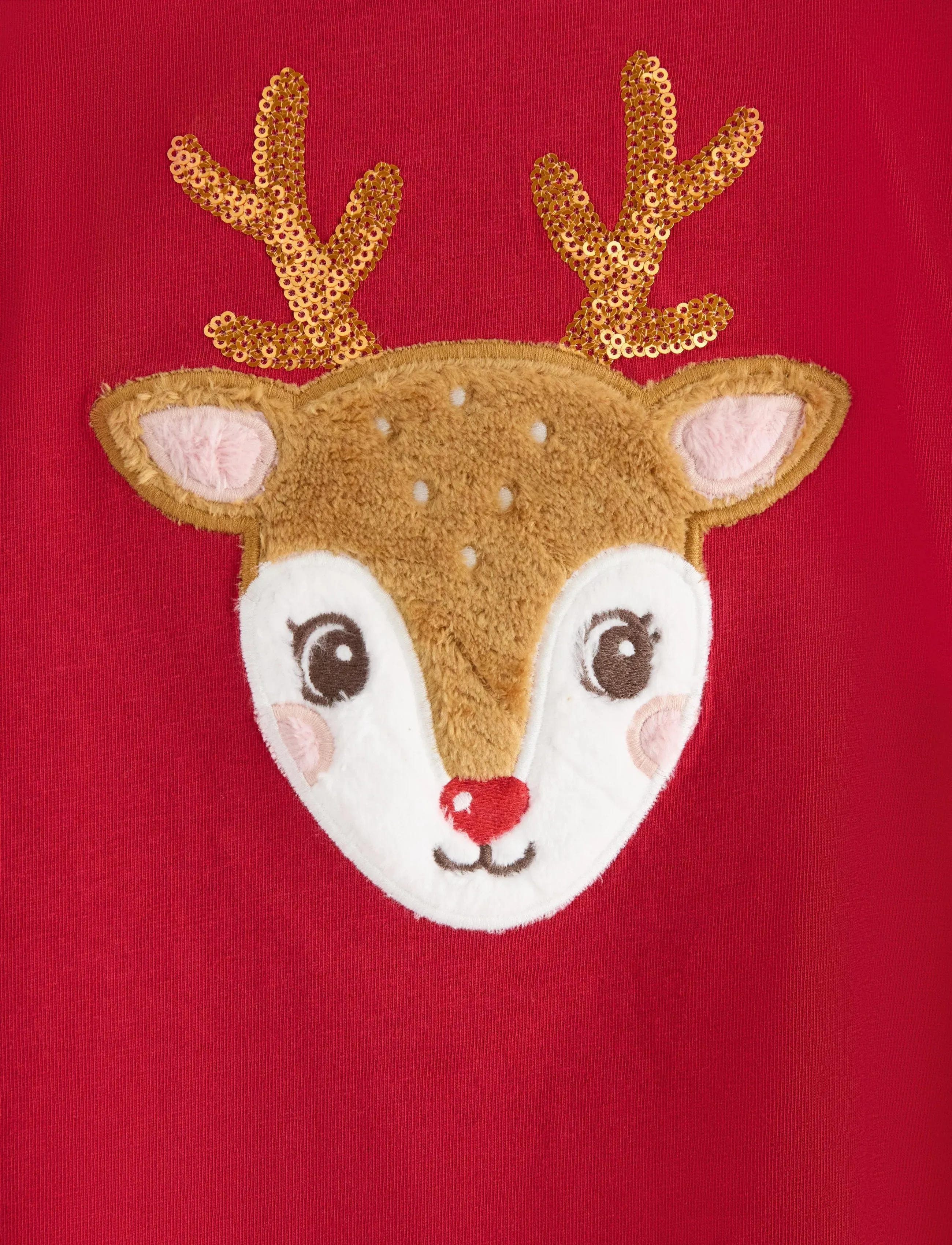 Lindex - Top ls pile applique - langärmelige - dark red - 5