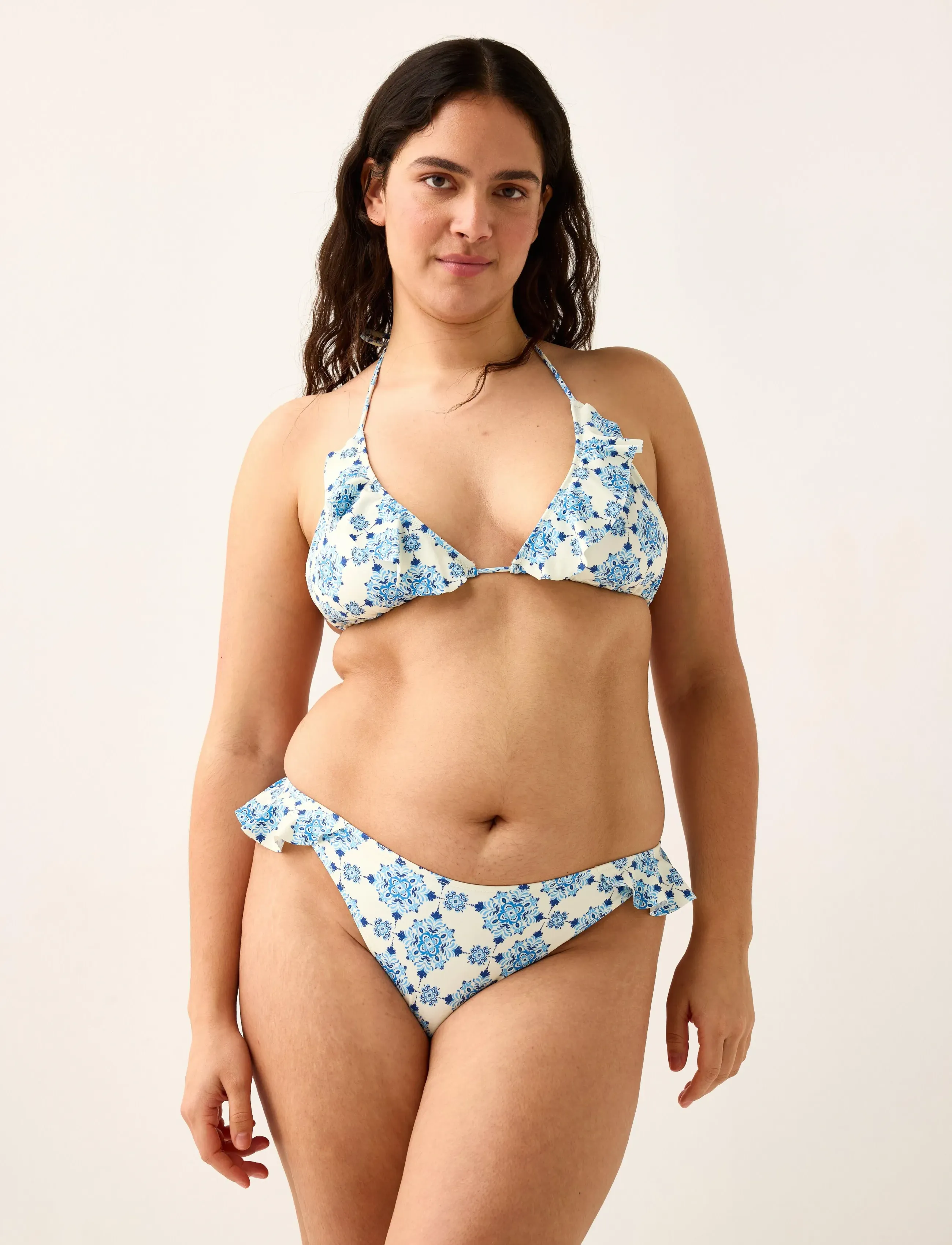 Lindex Triangle Bikini Bra, Kvinder, Trekant Bikini Top, Multi/mønstret, Str: XS