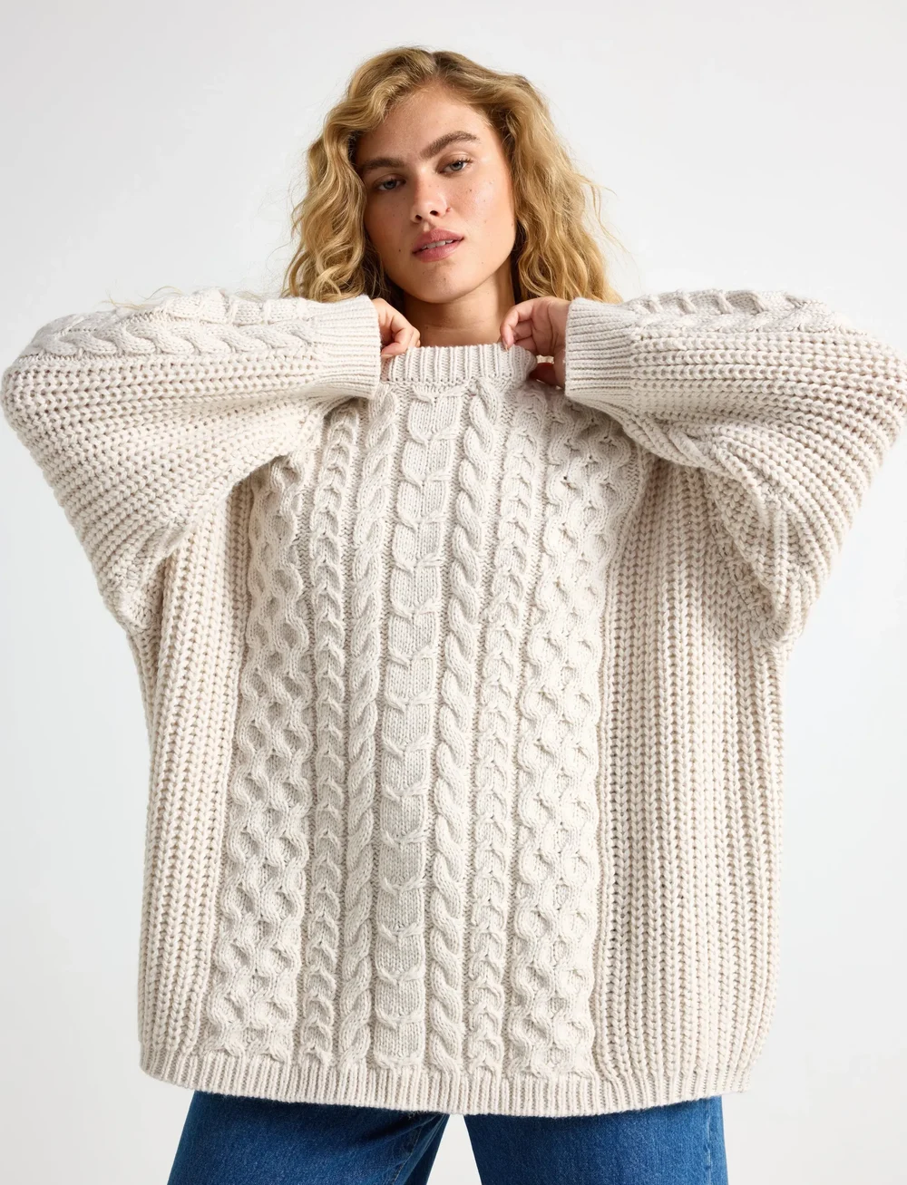 Lindex - Sweater Alina - stickade tröjor - off white - 0