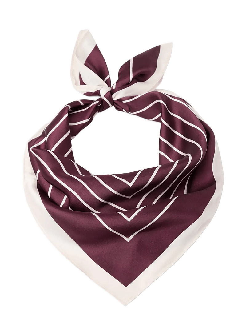 Lindex - Scarf stripe Helena - tynde tørklæder - dark dusty red - 0