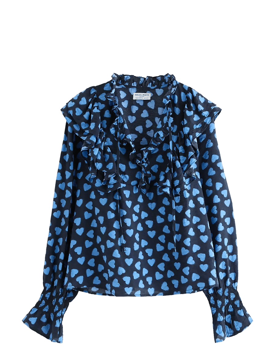 Lindex - Långärmad blus - langærmede bluser - dark navy - 1