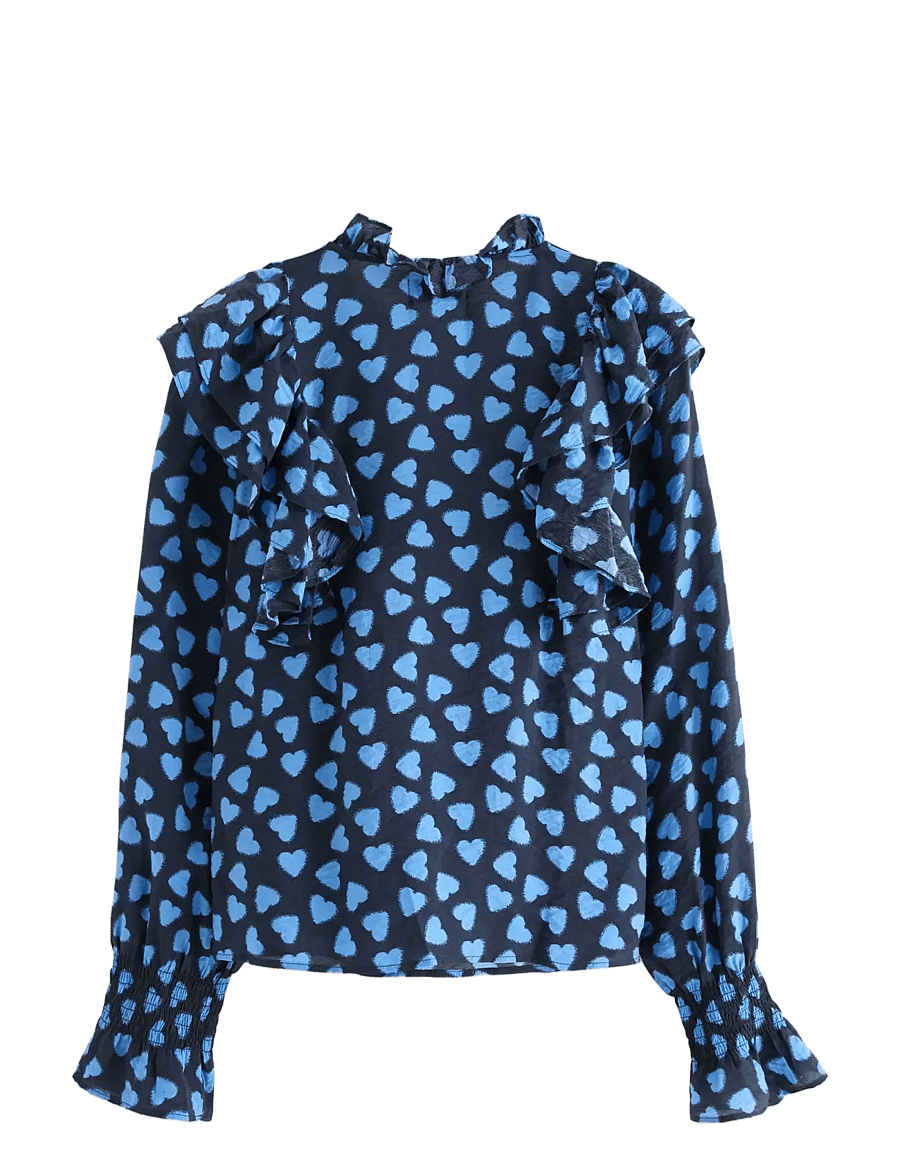 Lindex - Långärmad blus - langærmede bluser - dark navy - 2