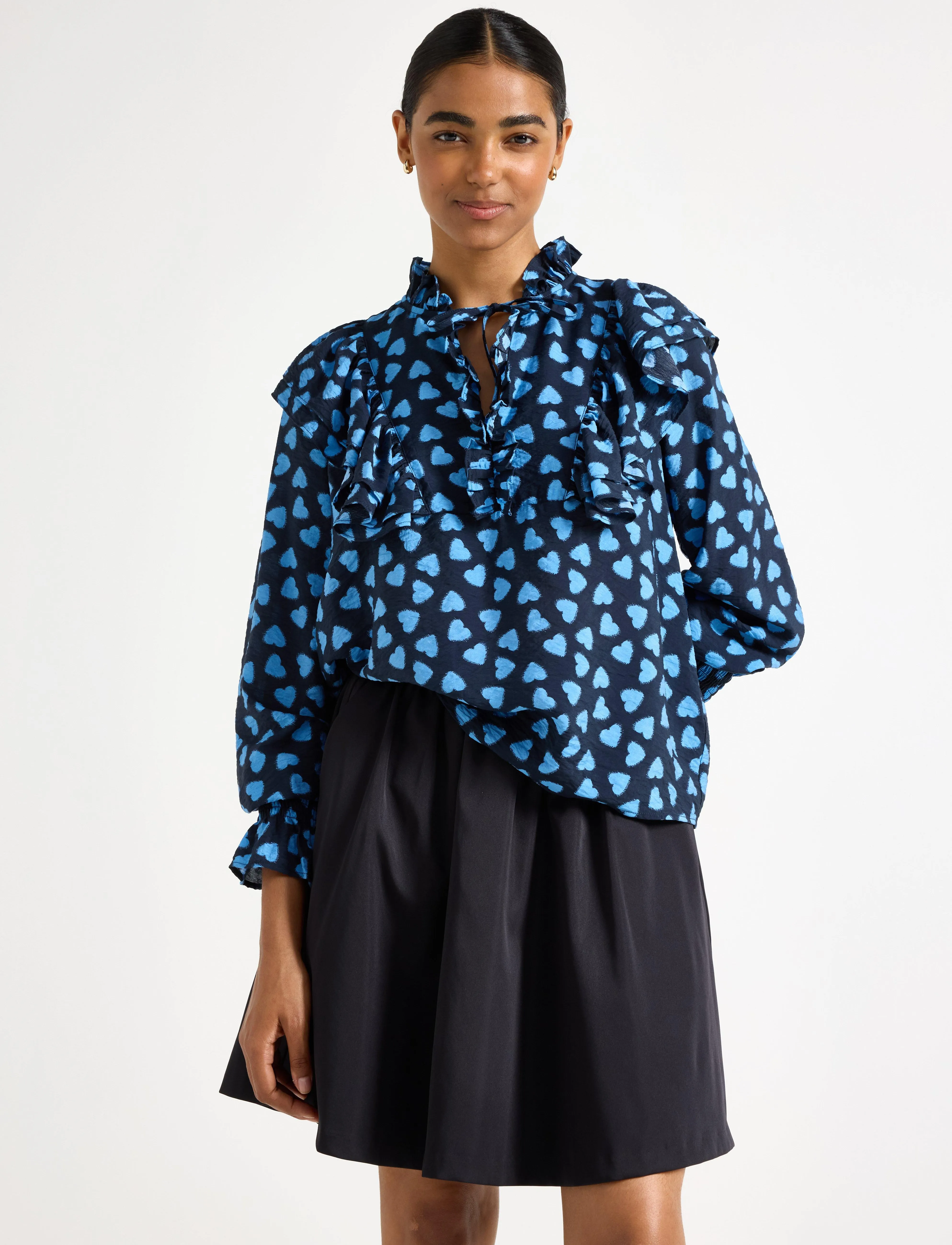 Lindex Långärmad Blus, S, Blue, Bluser > Langærmede, Dame