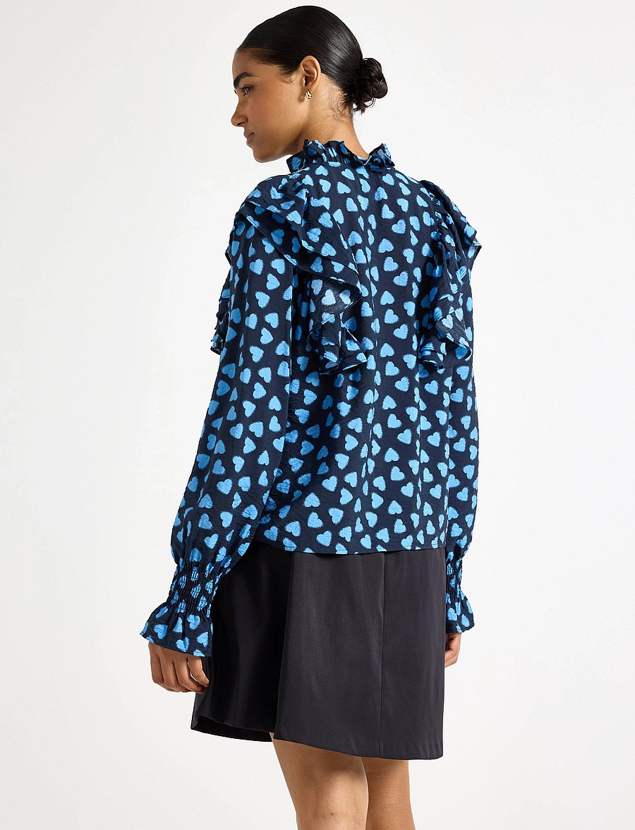 Lindex - Långärmad blus - langærmede bluser - dark navy - 3