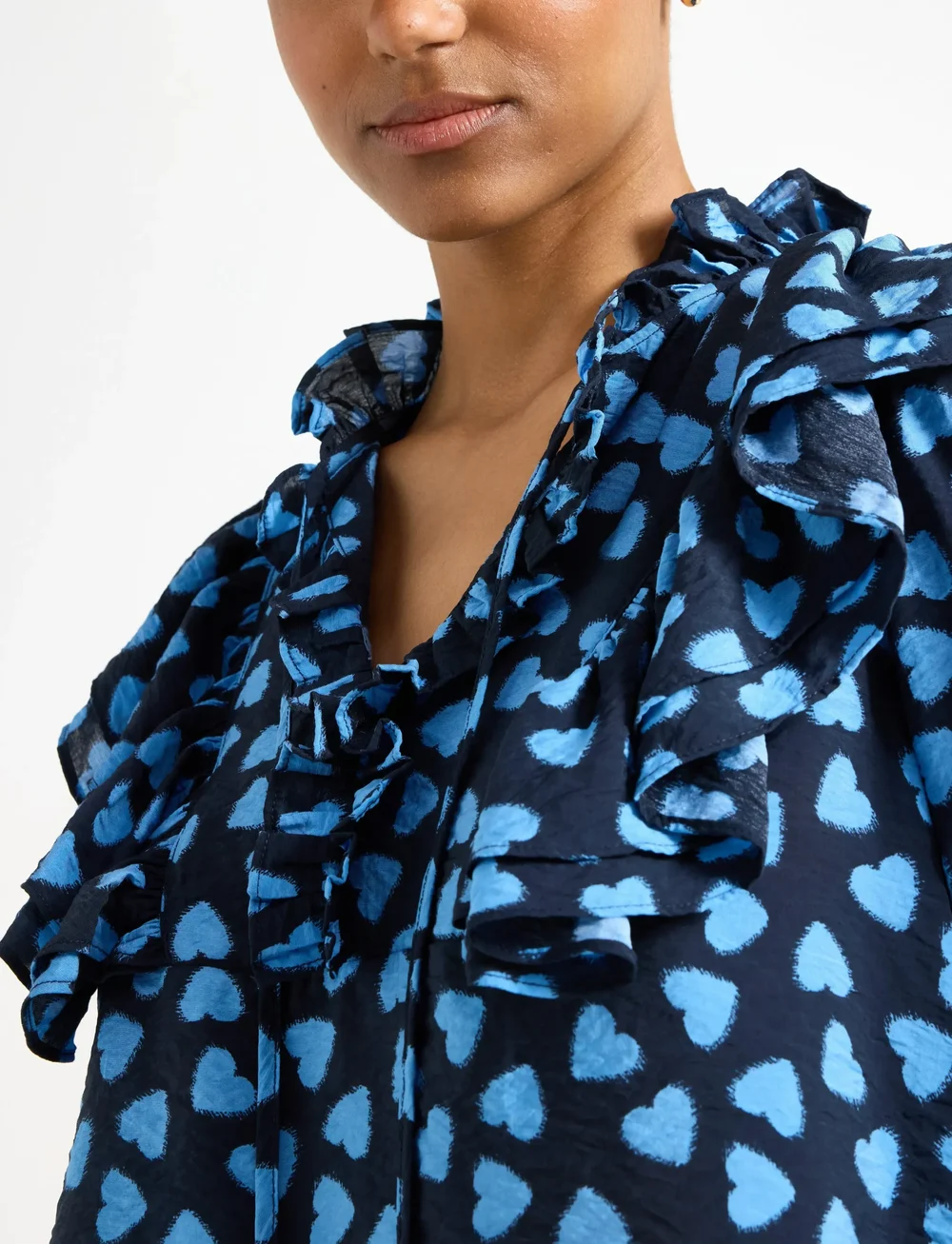 Lindex - Långärmad blus - langærmede bluser - dark navy - 4