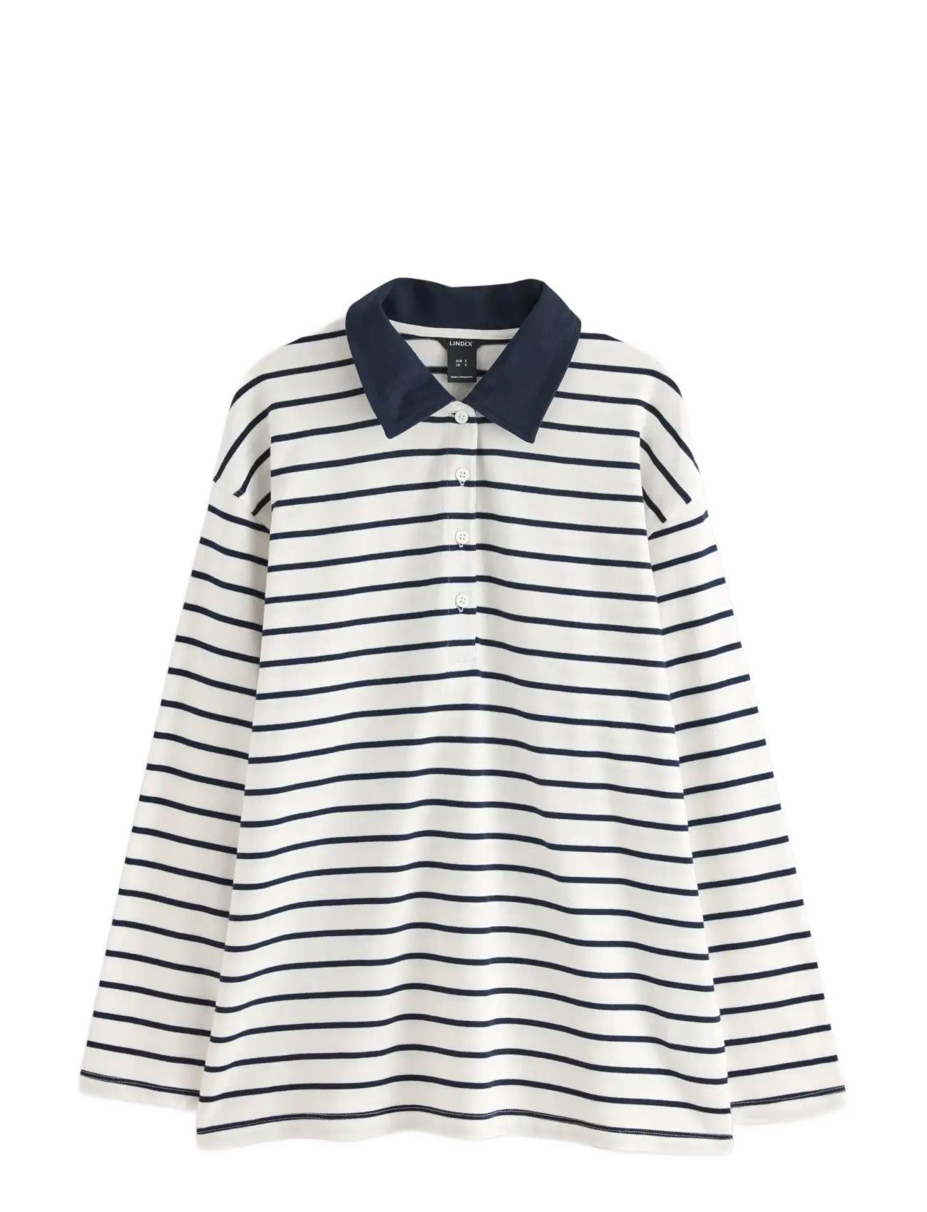 Lindex Sweater Emma Rugby - Transitional Layering - LIGHT WHITE / navy