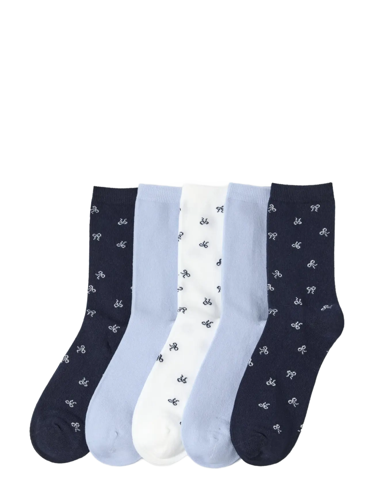 Lindex Sock 5 p bows and solid BG - Strømper - NAVY / navy