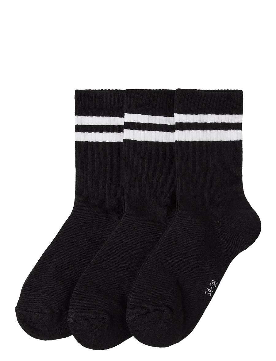Lindex - 3-pack socks - strømper - black - 0