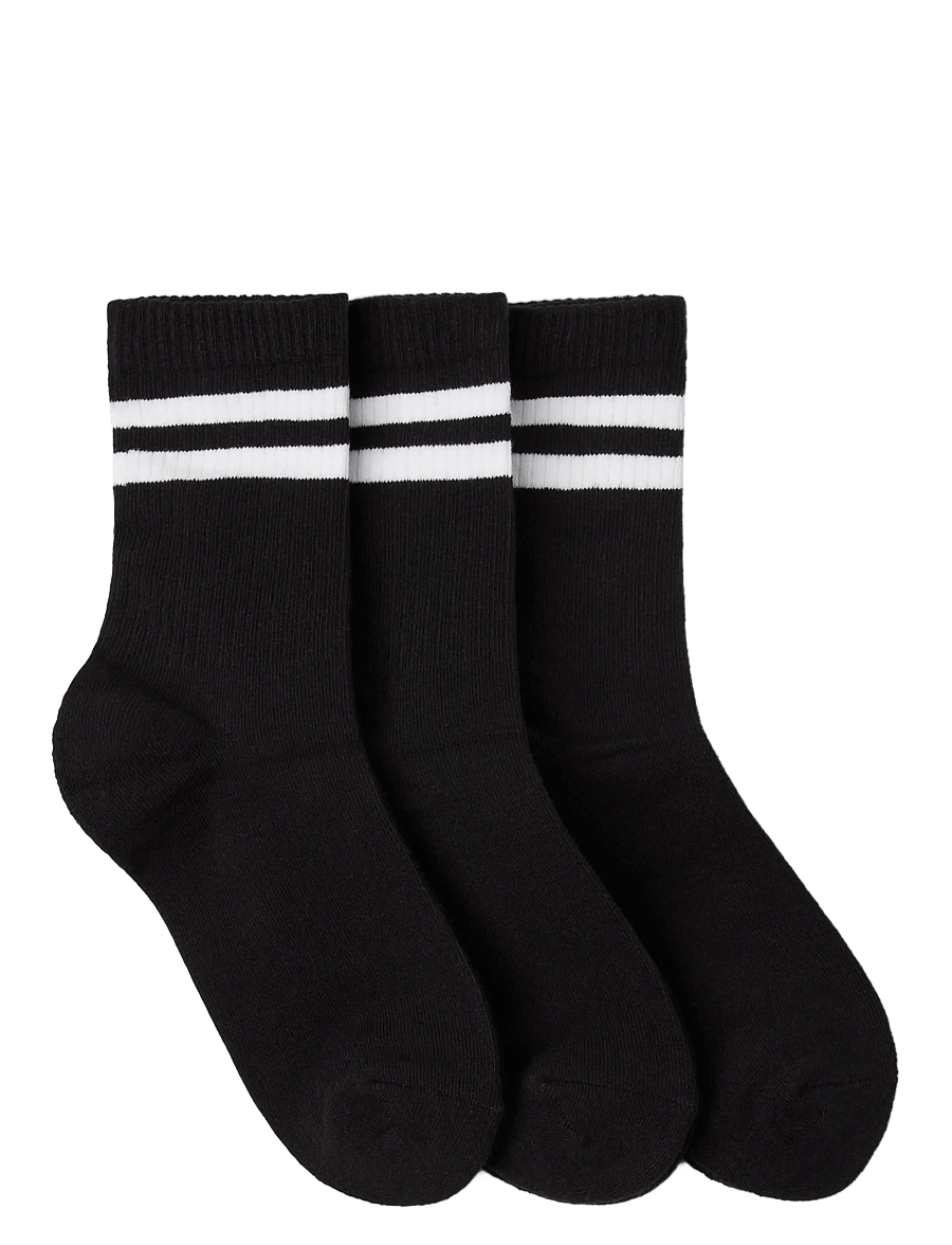 Lindex - 3-pack socks - strømper - black - 1