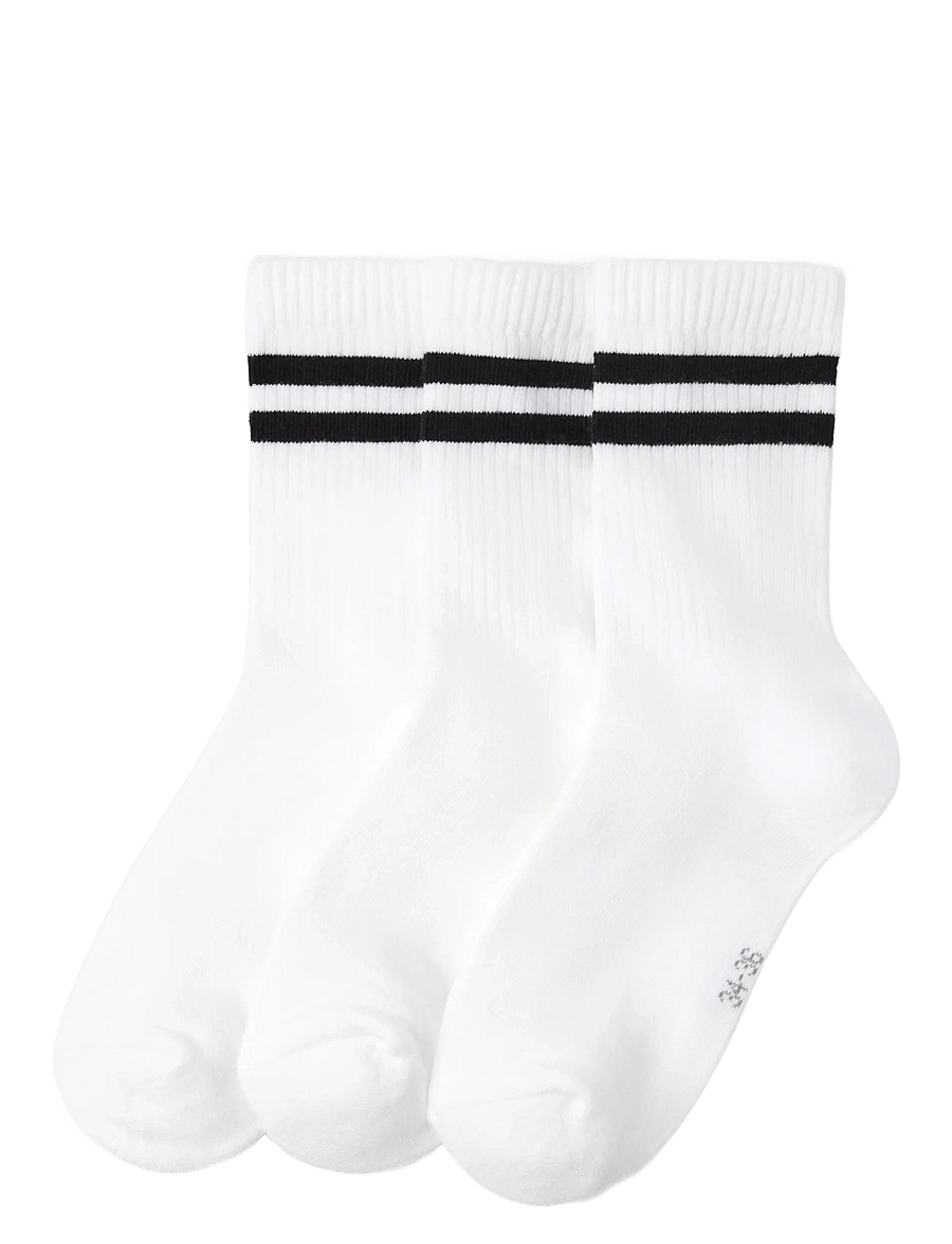 Lindex - 3-pack socks - strømper - white - 0