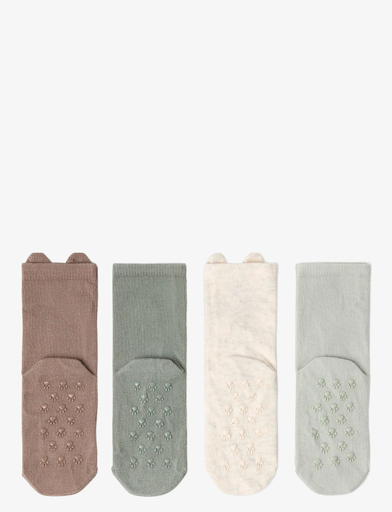 Lindex - Sock 4 pack forest animal - light dusty green - 1