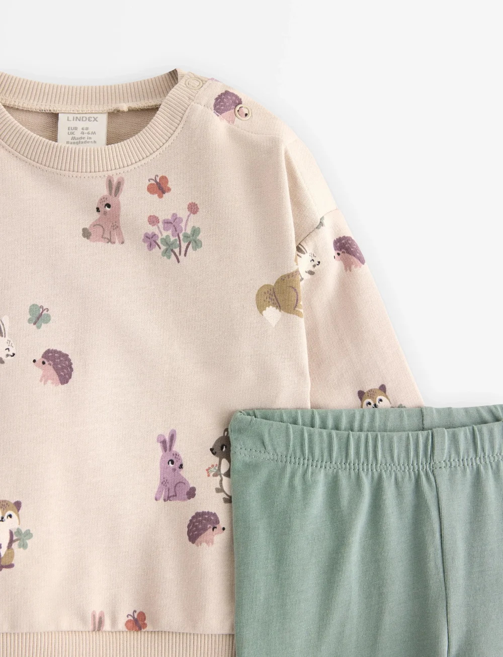 Lindex - Set Sweatshirt leggings forest - sets mit langärmeligem t-shirt - light beige - 2
