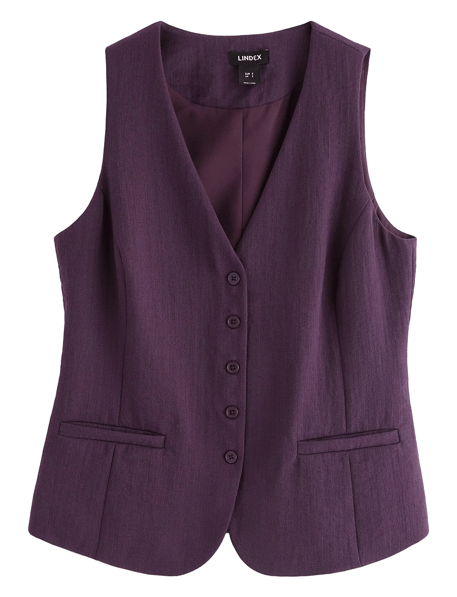 Lindex - Vest Aina - vester - dark dusty lilac - 1