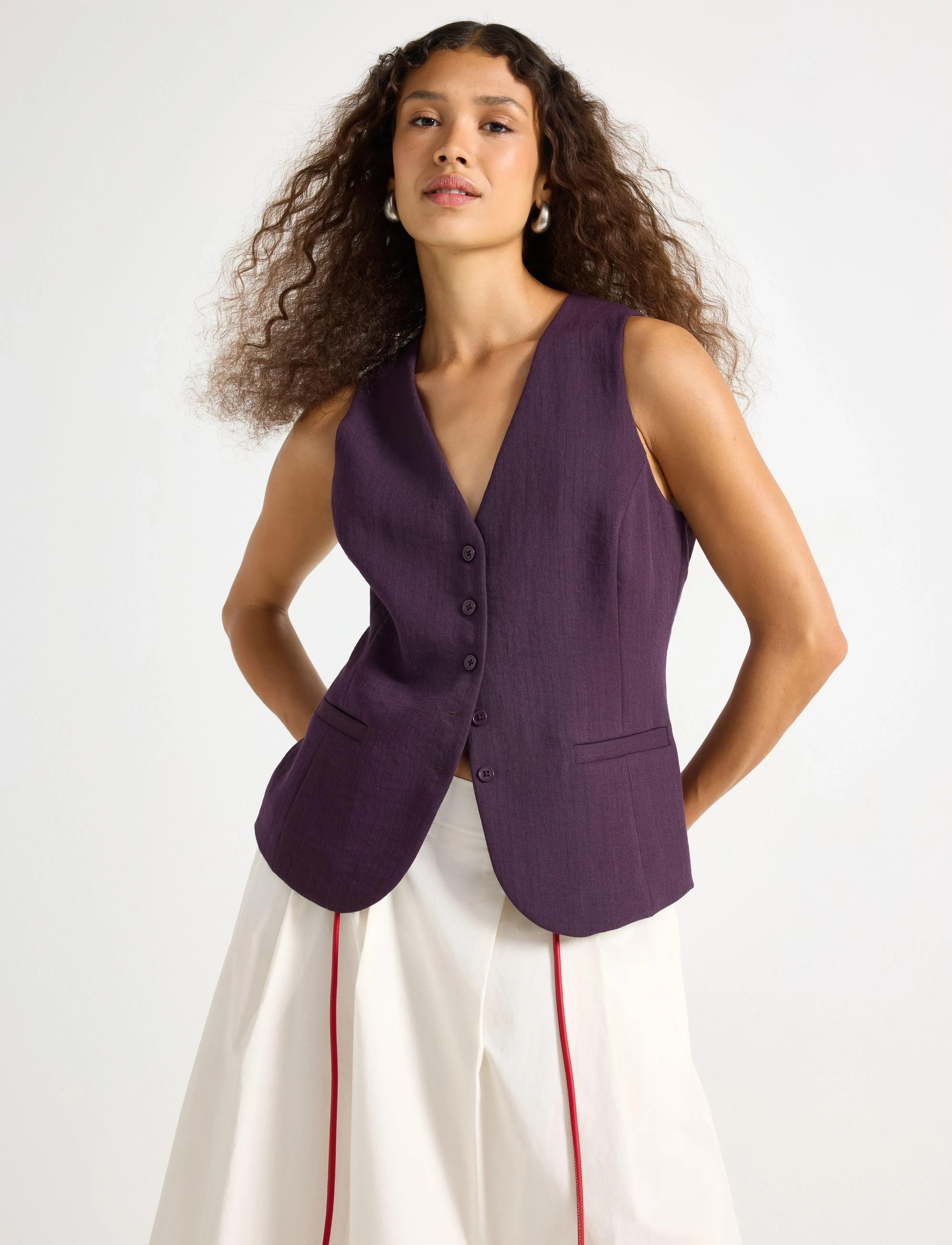 Lindex Vest Aina, XS, Purple, Blazere > Blazere Uden Ærmer, Dame