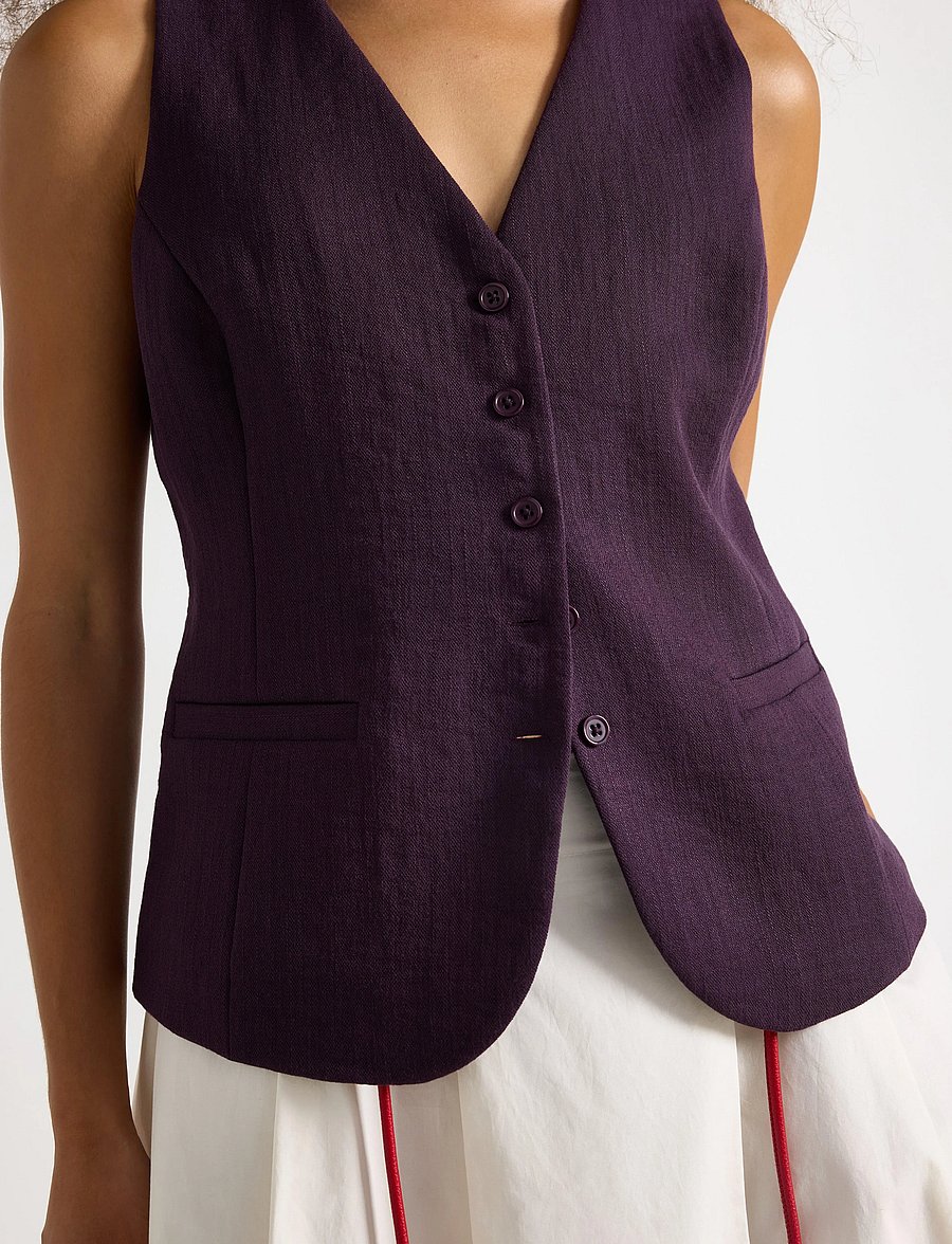 Lindex - Vest Aina - vester - dark dusty lilac - 4