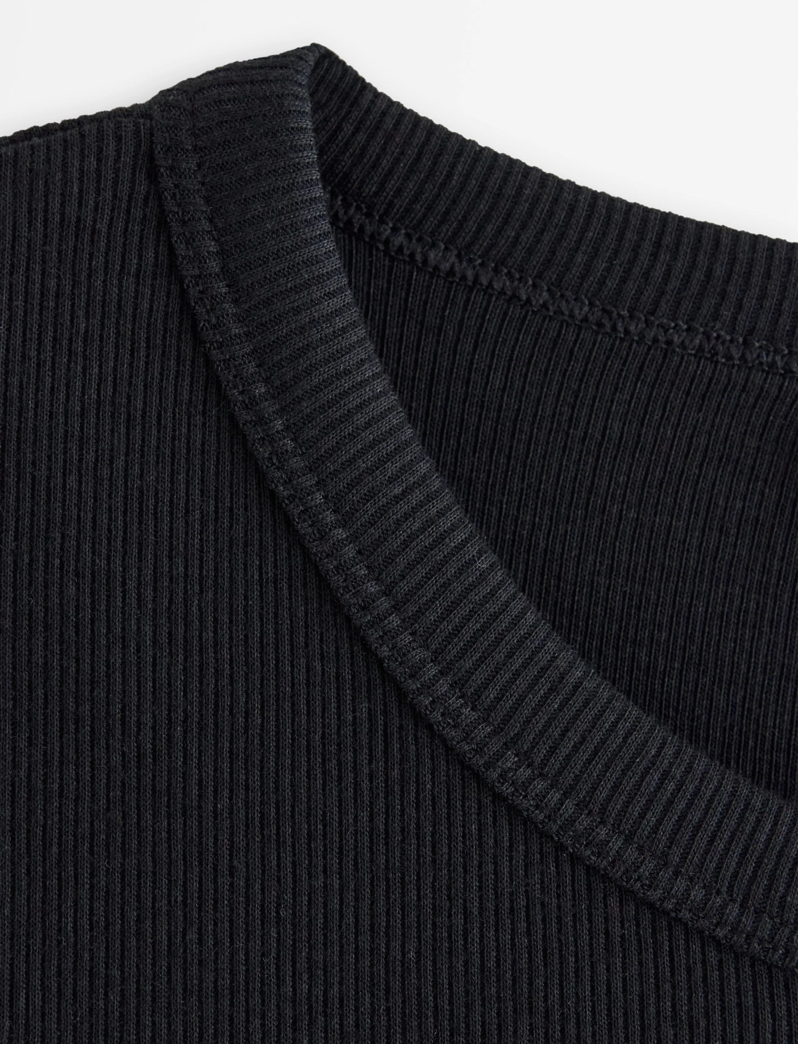 Lindex - Short-sleeved ribbed top - black - 5