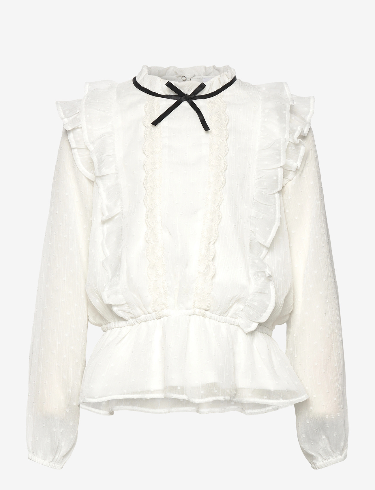 Lindex - Blus med volanger - bluser & tunikaer - off white - 1