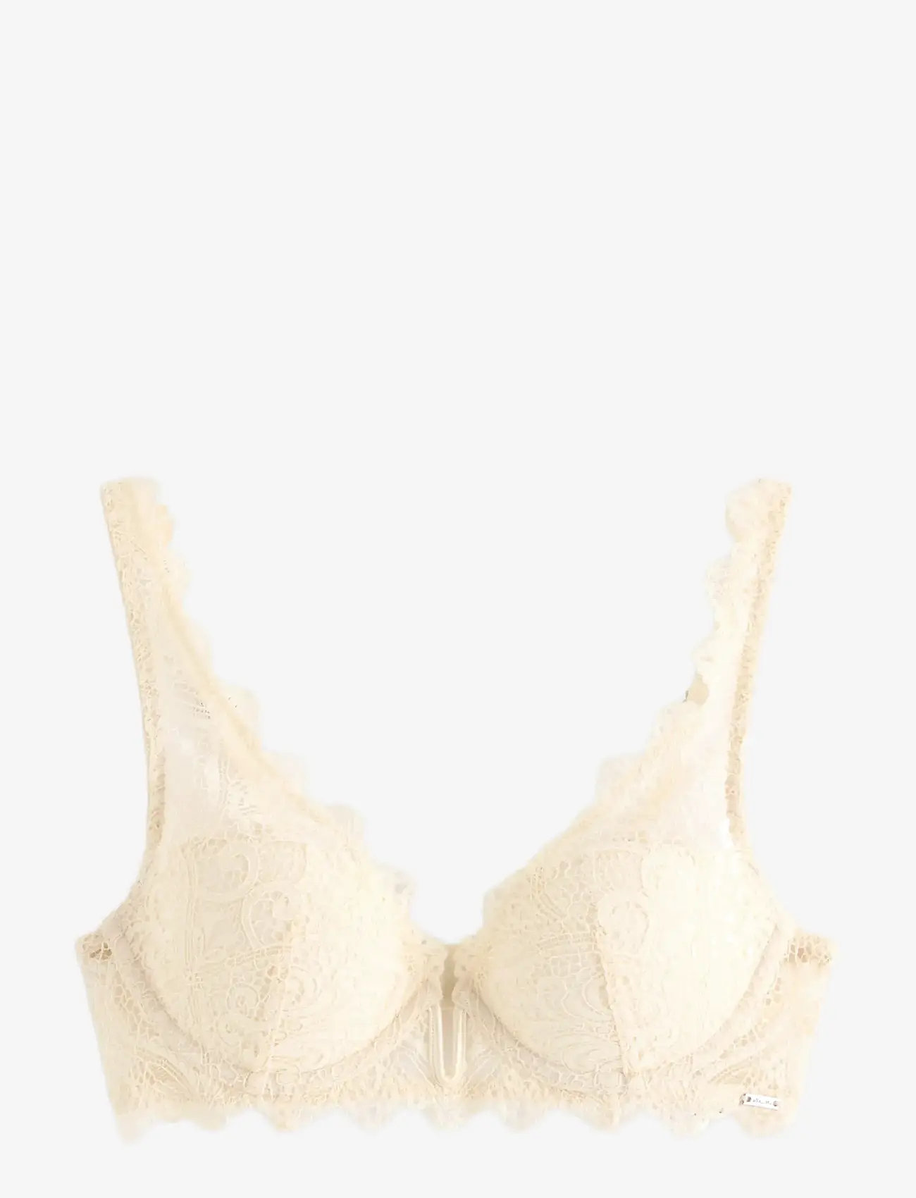 Lindex - ella m – Tulip t-shirt bra in lace - t-shirt bh'er - dusty white - 1