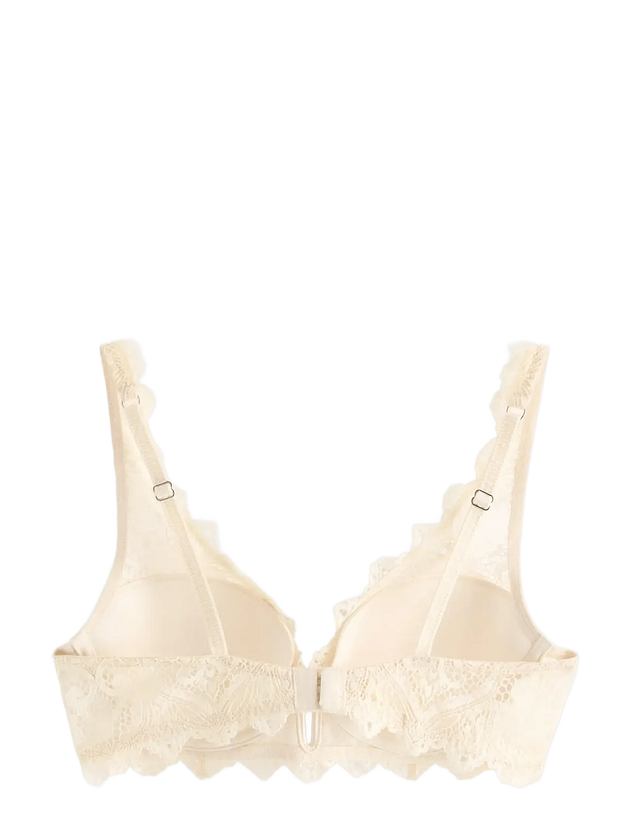 Lindex - ella m – Tulip t-shirt bra in lace - t-shirt bh'er - dusty white - 2