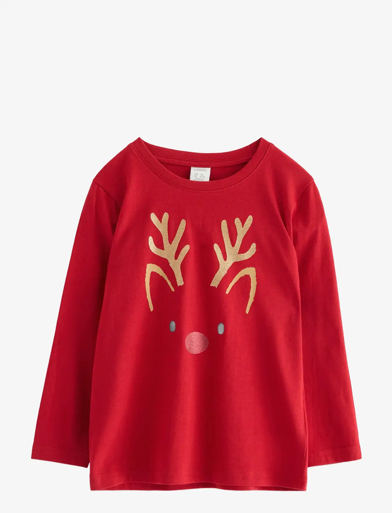 Lindex - Top LS Reindeer 3D - langærmede t-shirts - dark red - 1