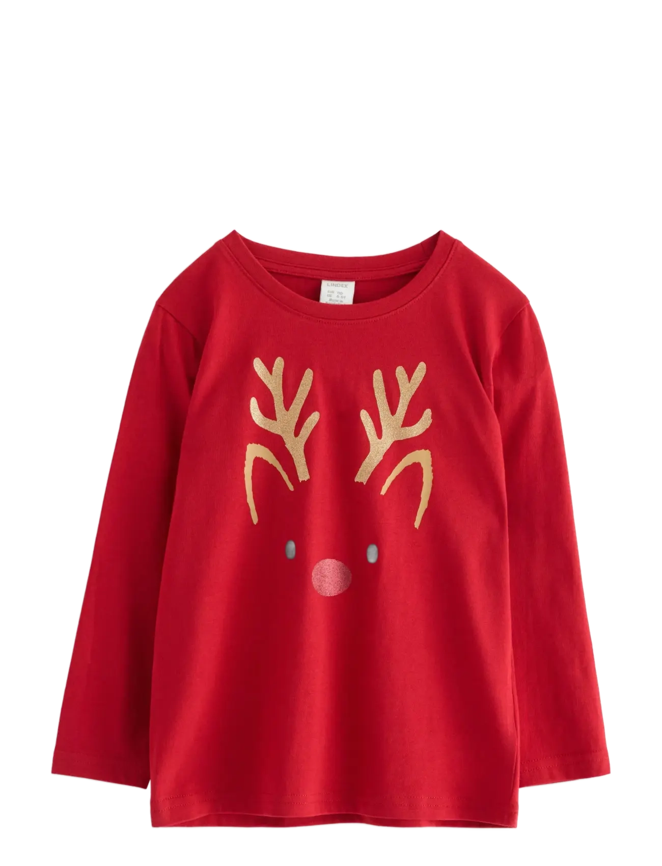 Lindex Top LS Reindeer 3D - 4 for 3 - DARK RED / red