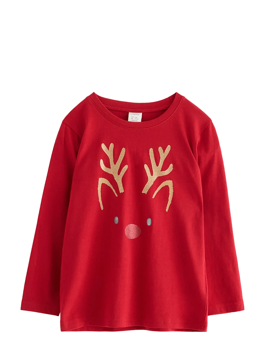 Lindex - Top LS Reindeer 3D - pikkade varrukatega t-särgid - dark red - 1