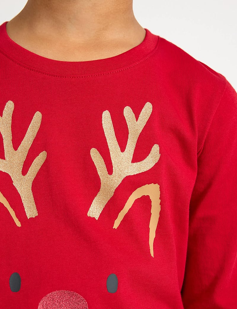 Lindex - Top LS Reindeer 3D - langärmelig - dark red - 4