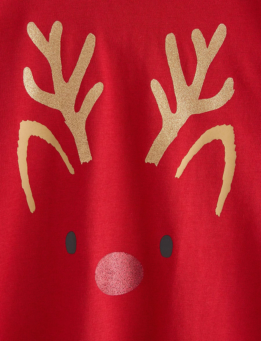 Lindex - Top LS Reindeer 3D - pikkade varrukatega t-särgid - dark red - 5