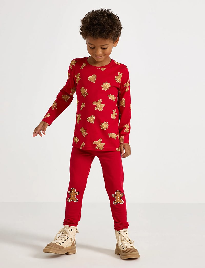 Lindex - Leggings knee Christmas - leggings - dark red - 0