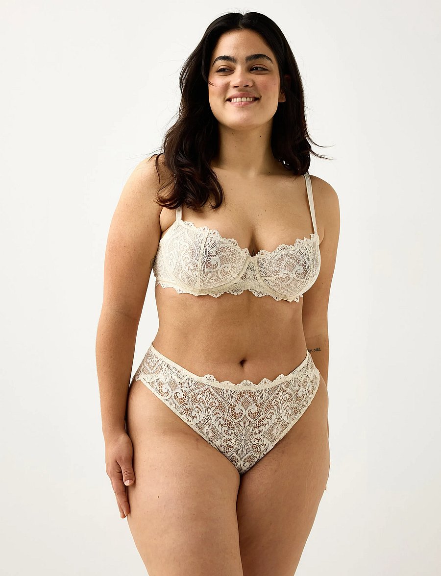 Lindex - ella m – brazilian briefs in lace - brazilian trusser - dusty white - 0
