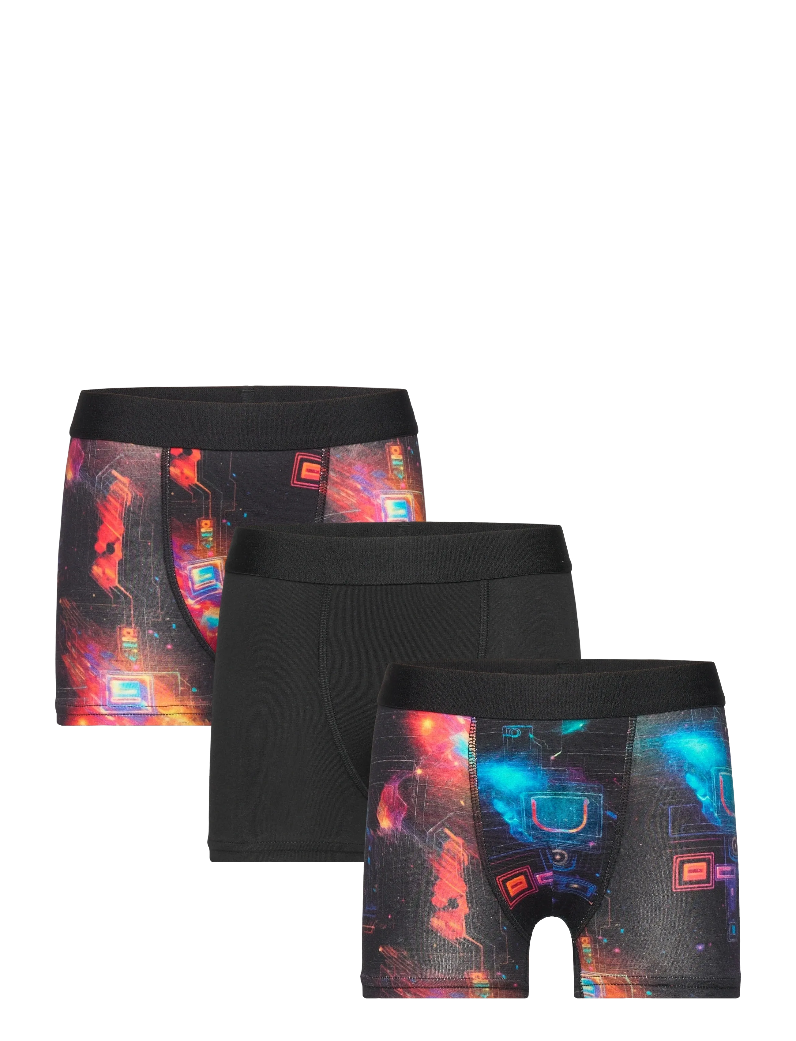 Lindex Boxer 3p aop AI - Pesu - BLACK / black