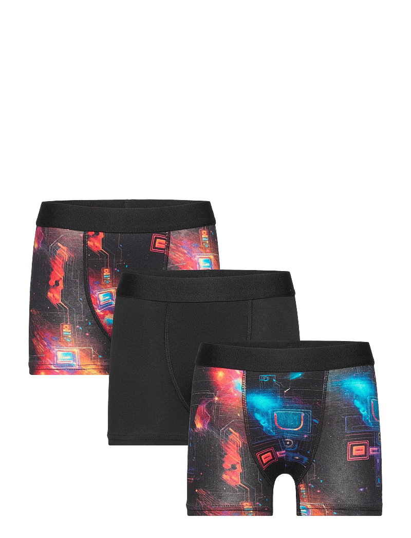 Lindex - Boxer 3p aop AI - unterhosen - black - 0