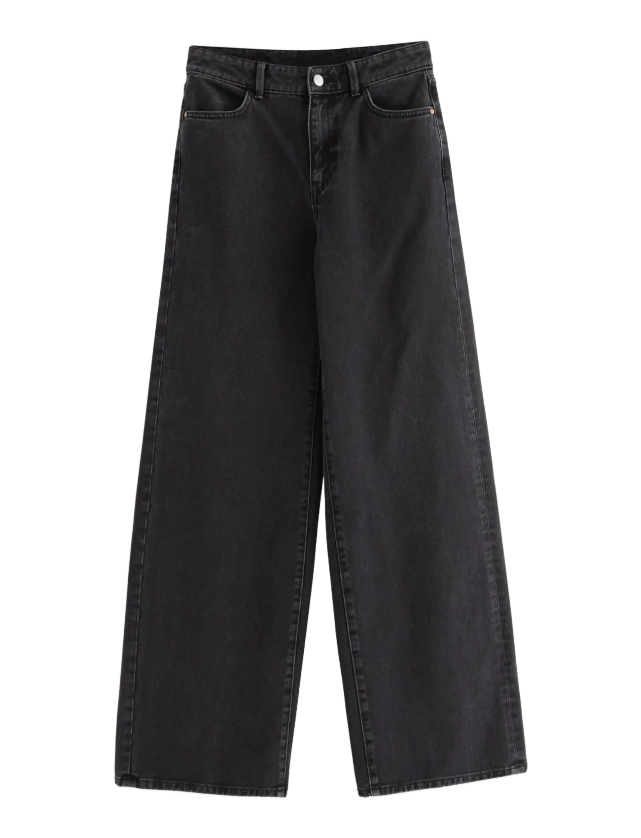 Lindex WIDE Jackie jeans with extra wide leg - Kläder - BLACK DENIM / black