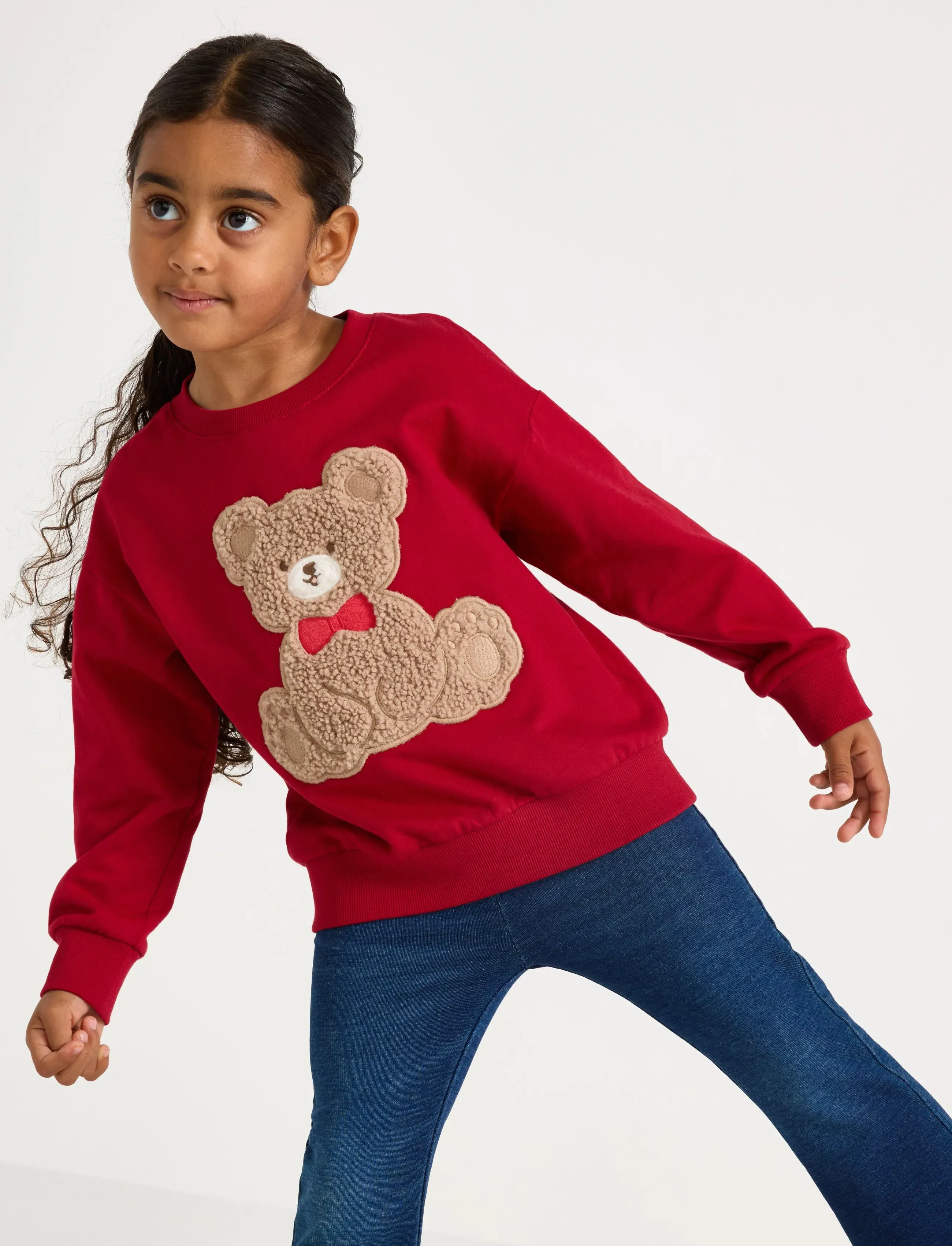 Lindex Sweatshirt med børstet inderside - Dressipluusid - DARK RED / red