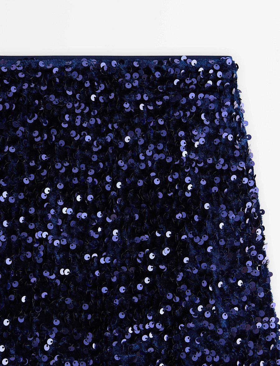 Lindex - Kjol med paljetter - kurze röcke - navy - 4