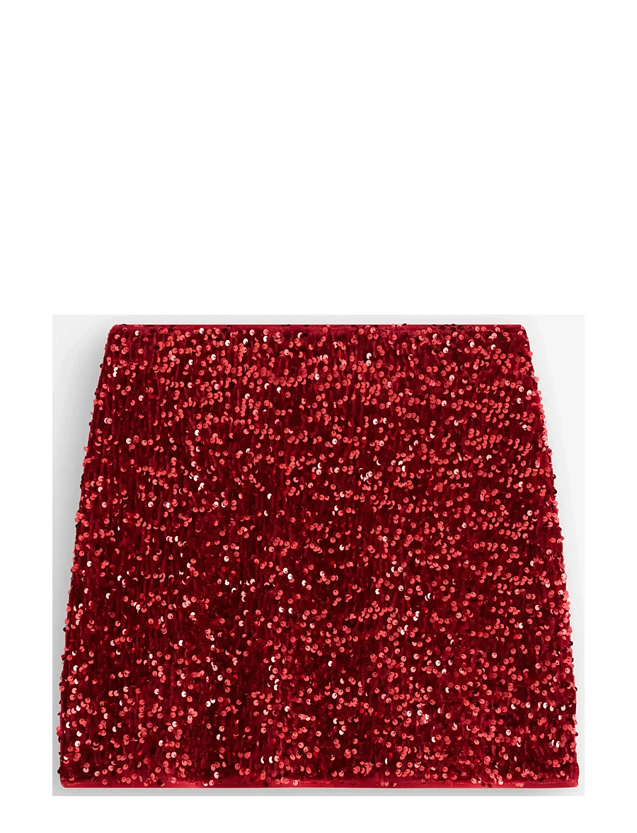 Lindex - Kjol med paljetter - korte nederdele - red - 1