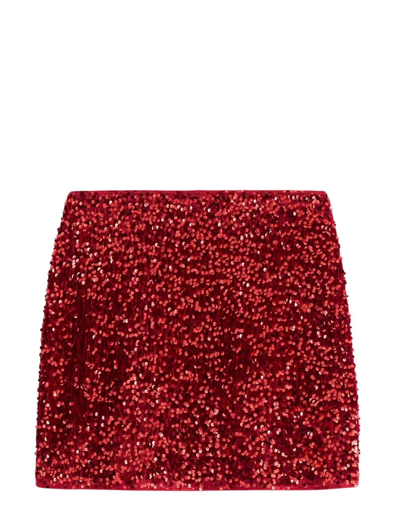 Lindex - Kjol med paljetter - kurze röcke - red - 2