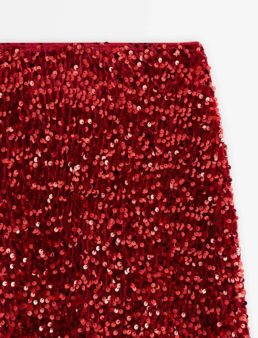 Lindex - Kjol med paljetter - korte nederdele - red - 5