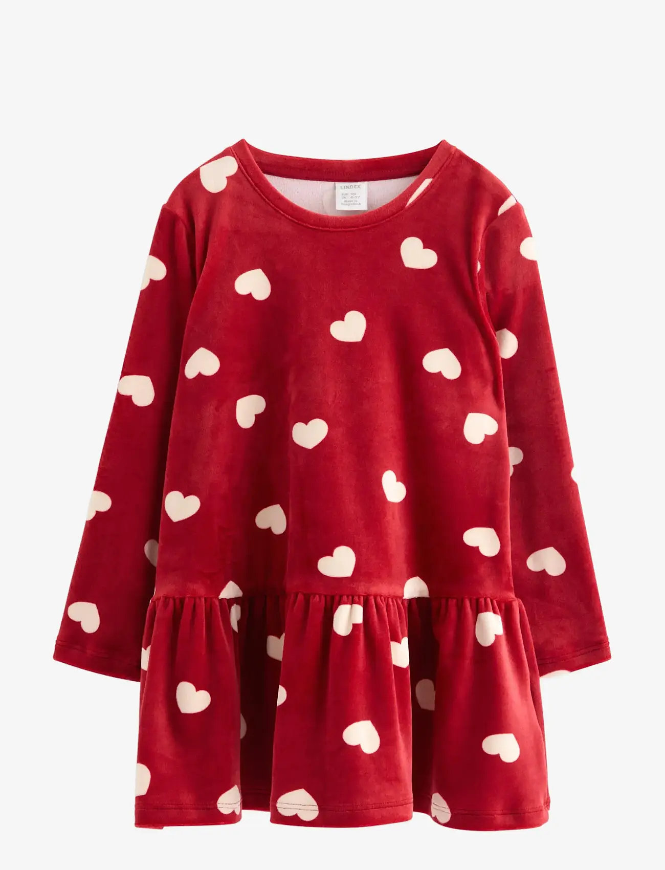 Lindex - Kjole i velur - long-sleeved casual dresses - dark red - 1