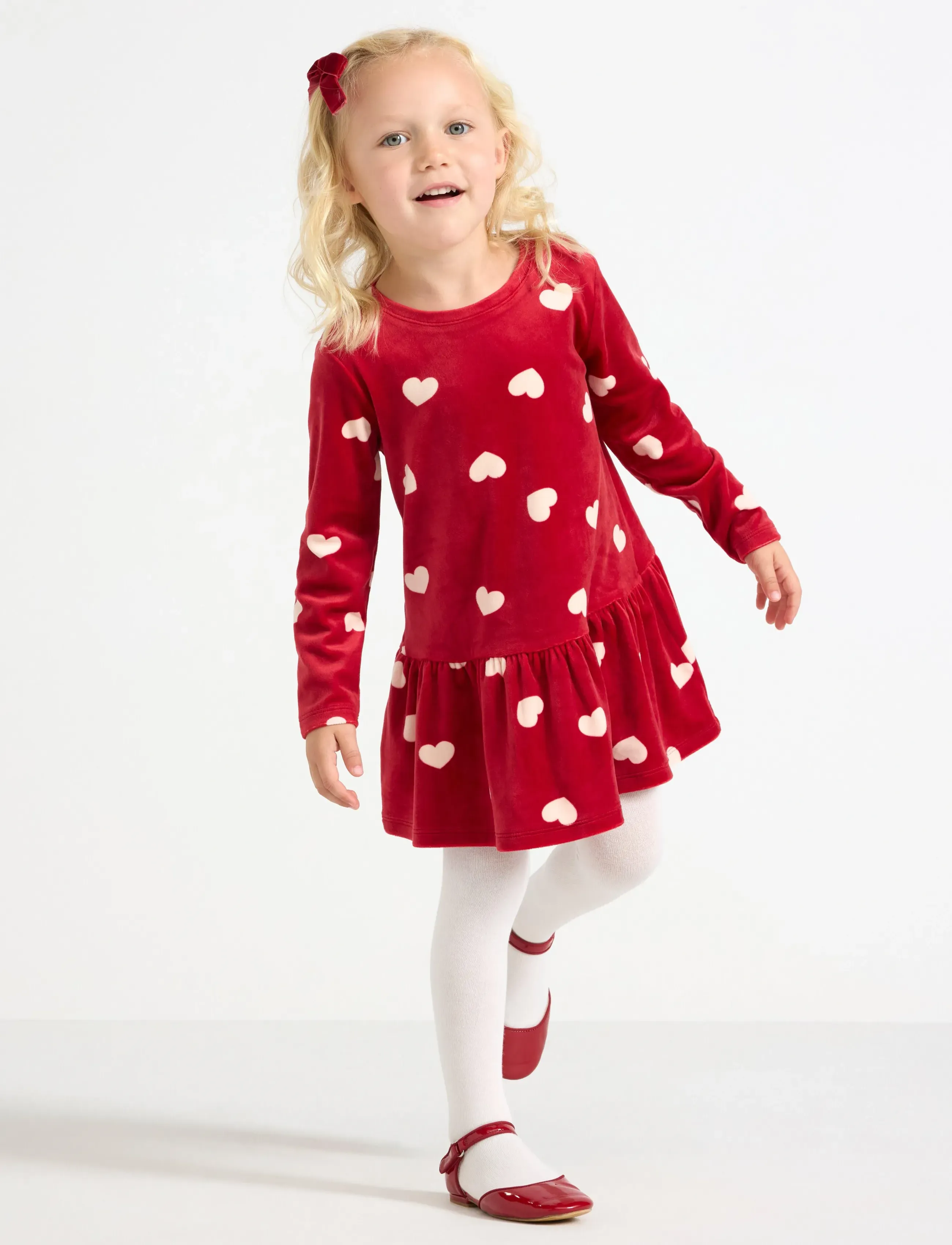 Lindex Kjole i velour - Dresses - DARK RED / red