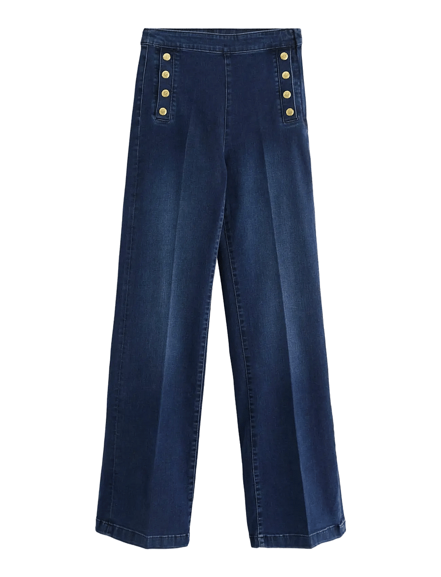 Lindex - Trousers Anais denim - schlaghosen - dark denim - 1