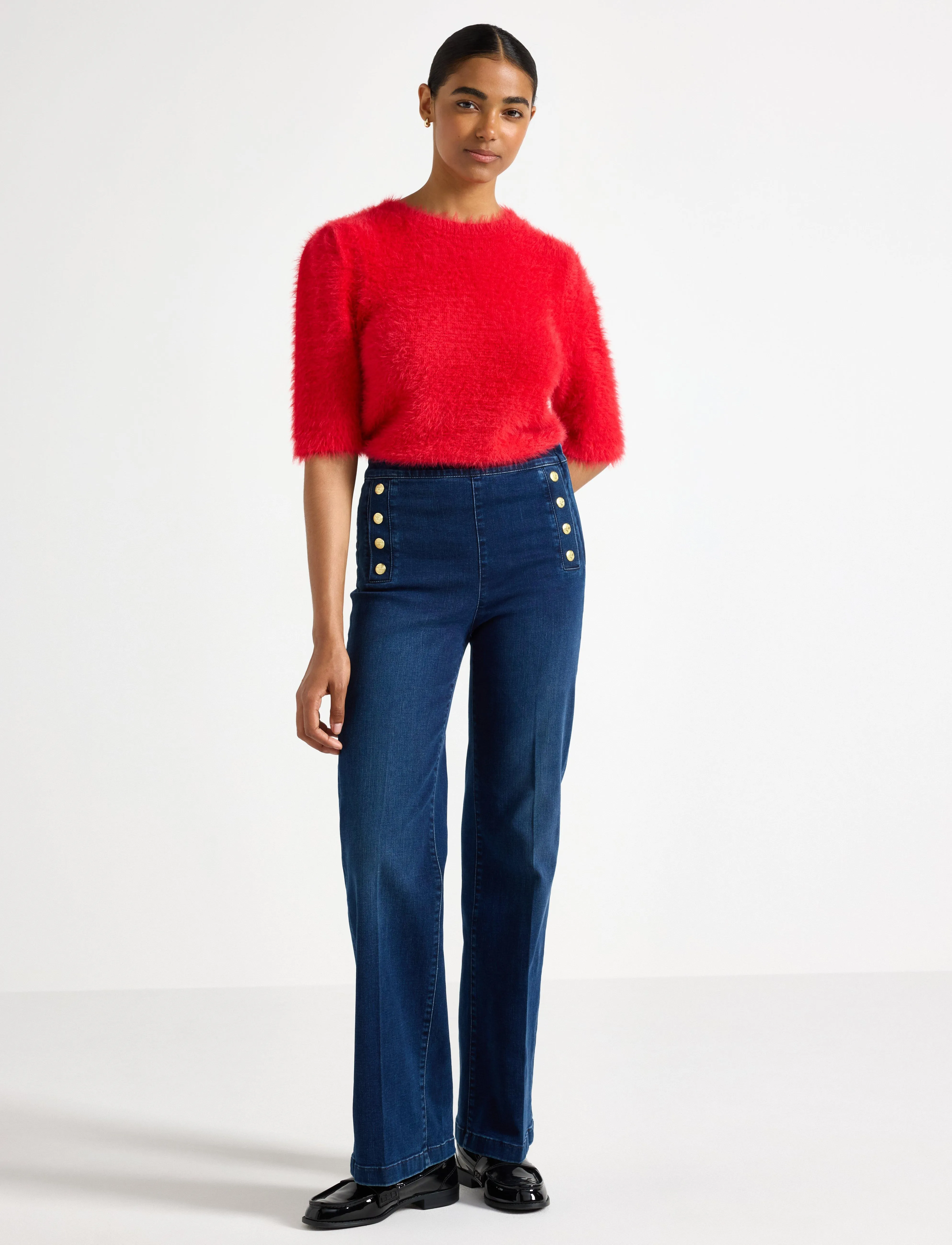 Lindex Trousers Anais Denim, 36, Blue, Jeans > Flares, Dame
