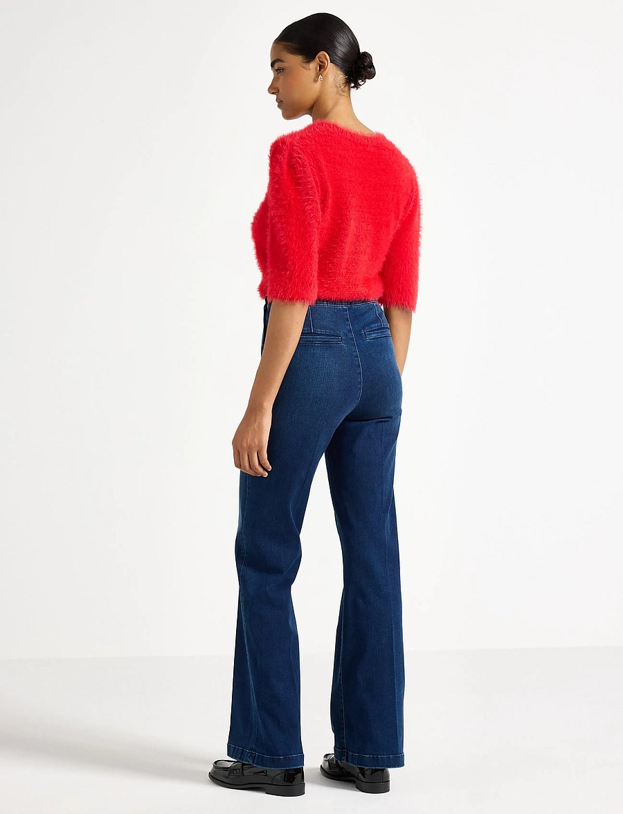 Lindex - Trousers Anais denim - schlaghosen - dark denim - 3