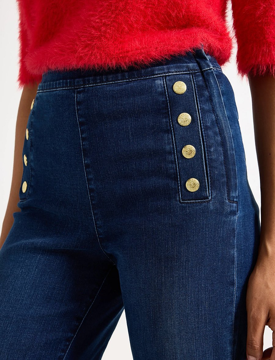 Lindex - Trousers Anais denim - schlaghosen - dark denim - 4