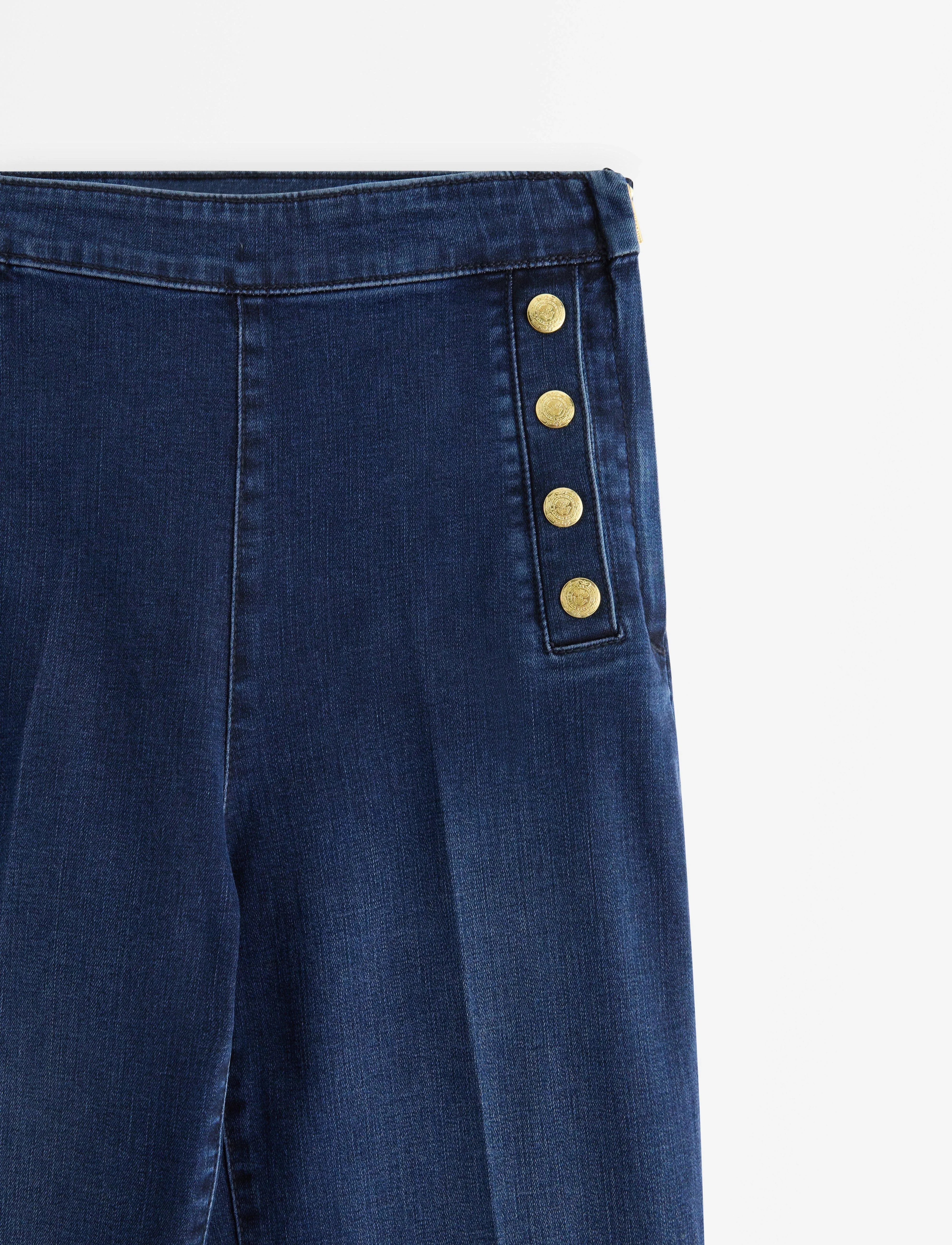 Lindex - Trousers Anais denim - dzwony dżinsy - dark denim - 5