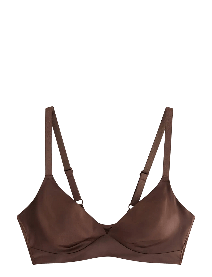 Lindex - Unpadded soft bra - minkštos liemenėlės - dark brown - 1