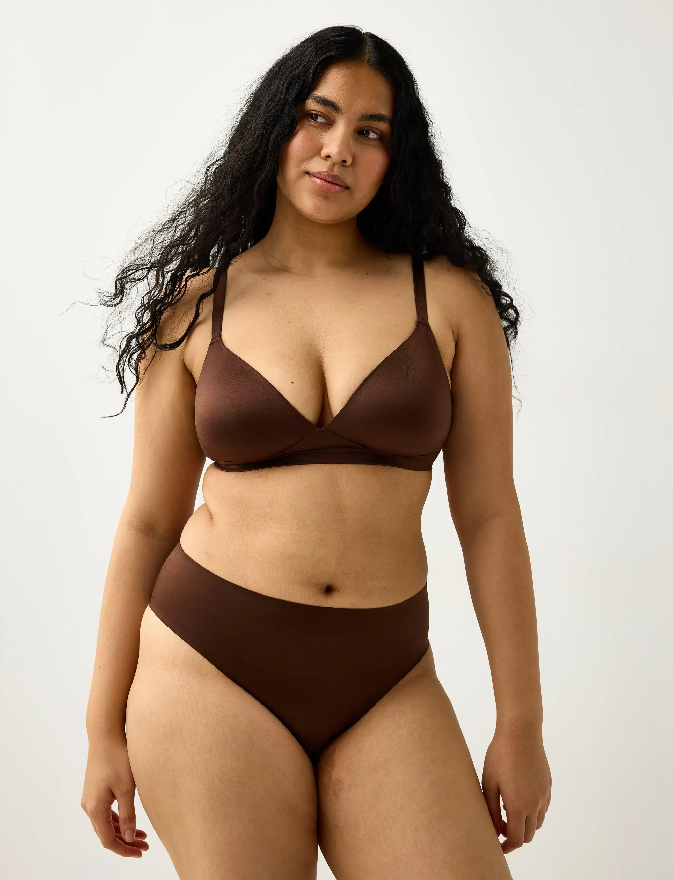 Lindex Unpadded Soft Bra, Kvinder, Uvatteret Blød BH, Brun, Str: L