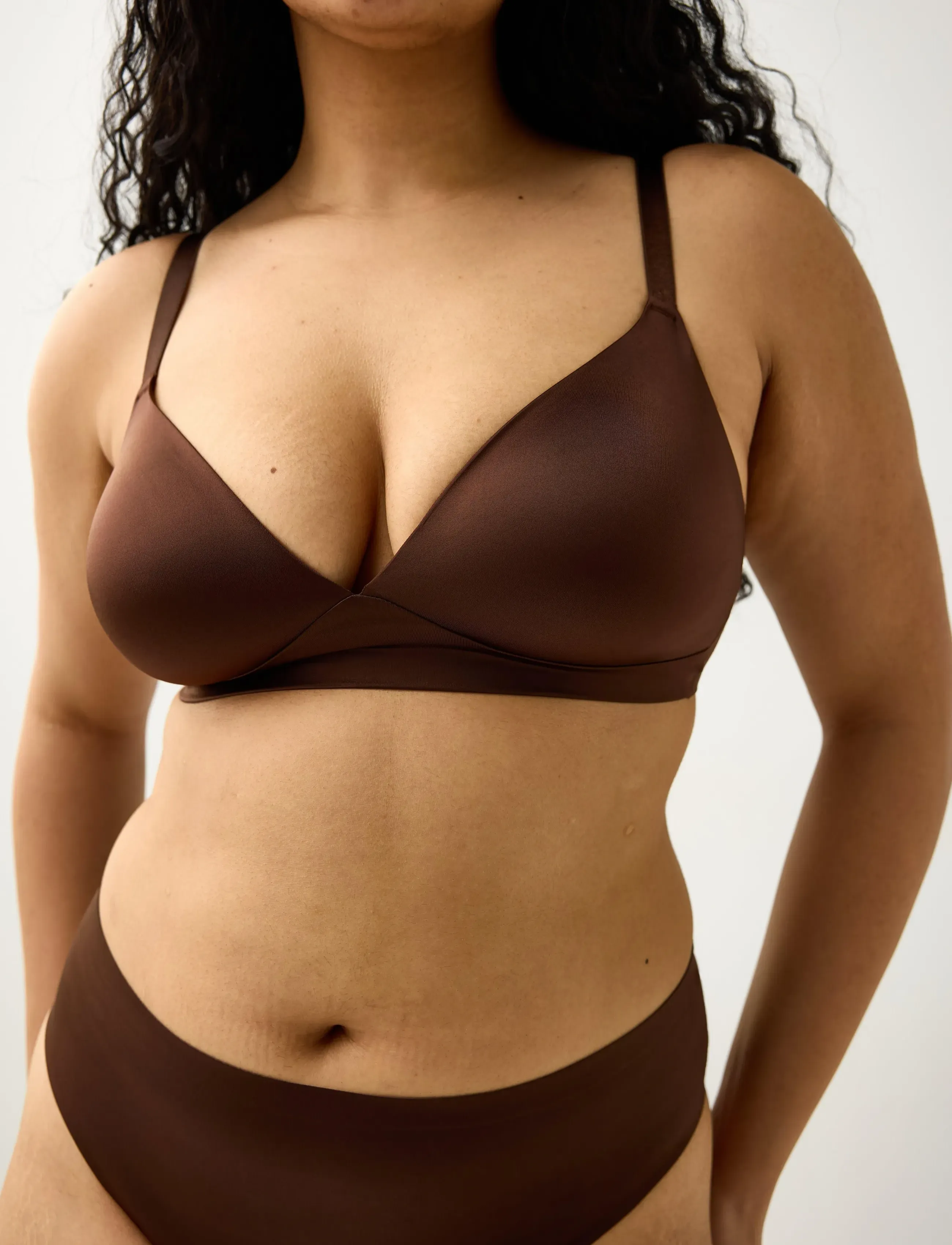 Lindex - Unpadded soft bra - minkštos liemenėlės - dark brown - 4
