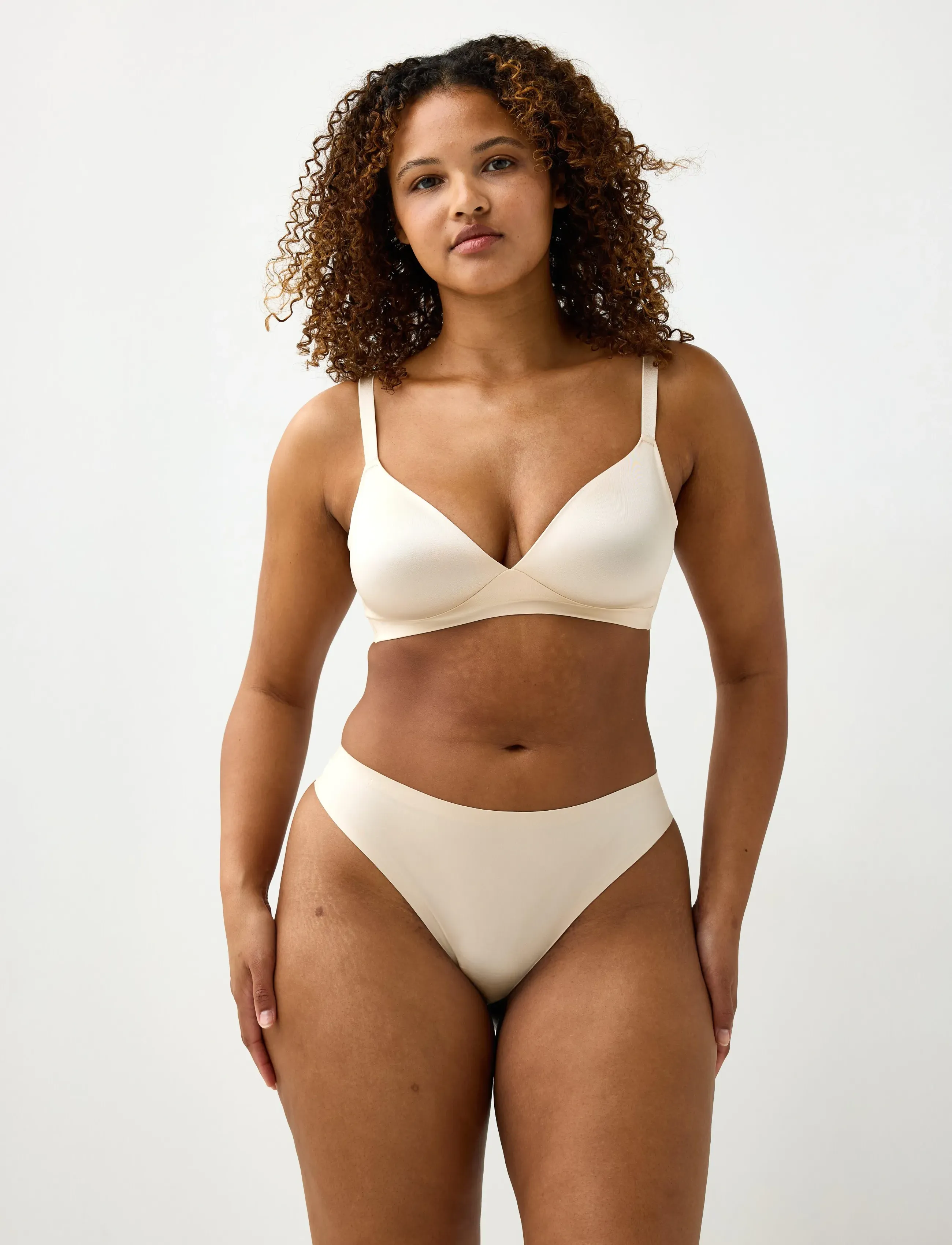 Lindex Unpadded Soft Bra, Kvinder, Uvatteret Blød BH, Beige, Str: S