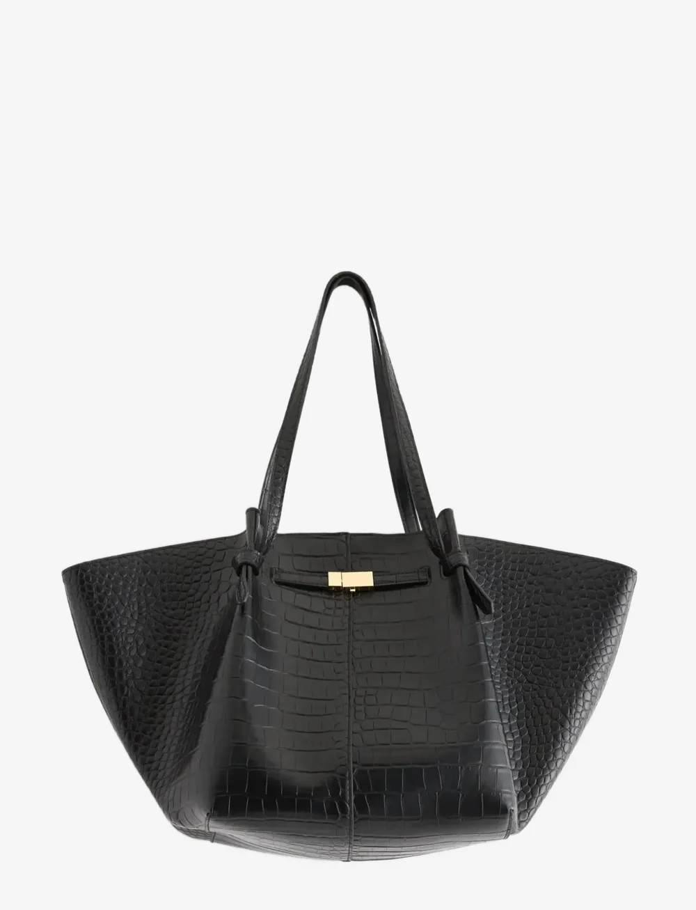 Lindex - Bag Tote Elsie Croco - totes - black - 0